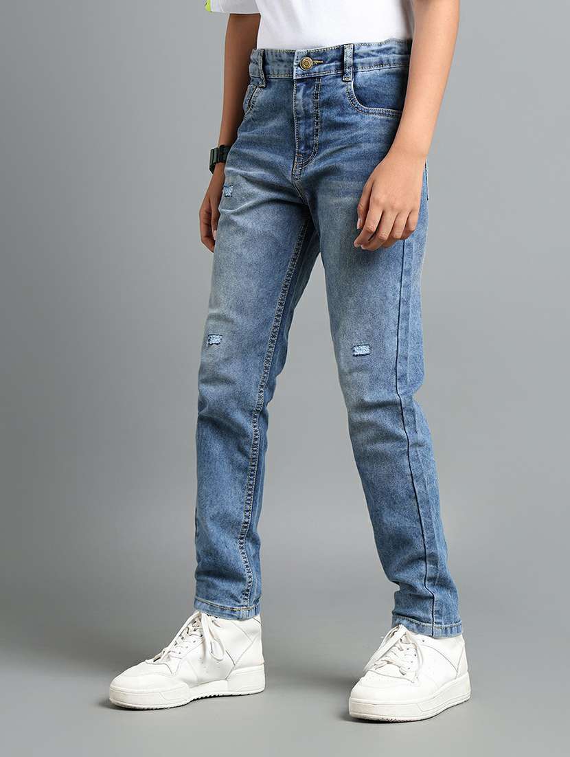 boys distressed mid rise slim fit jean