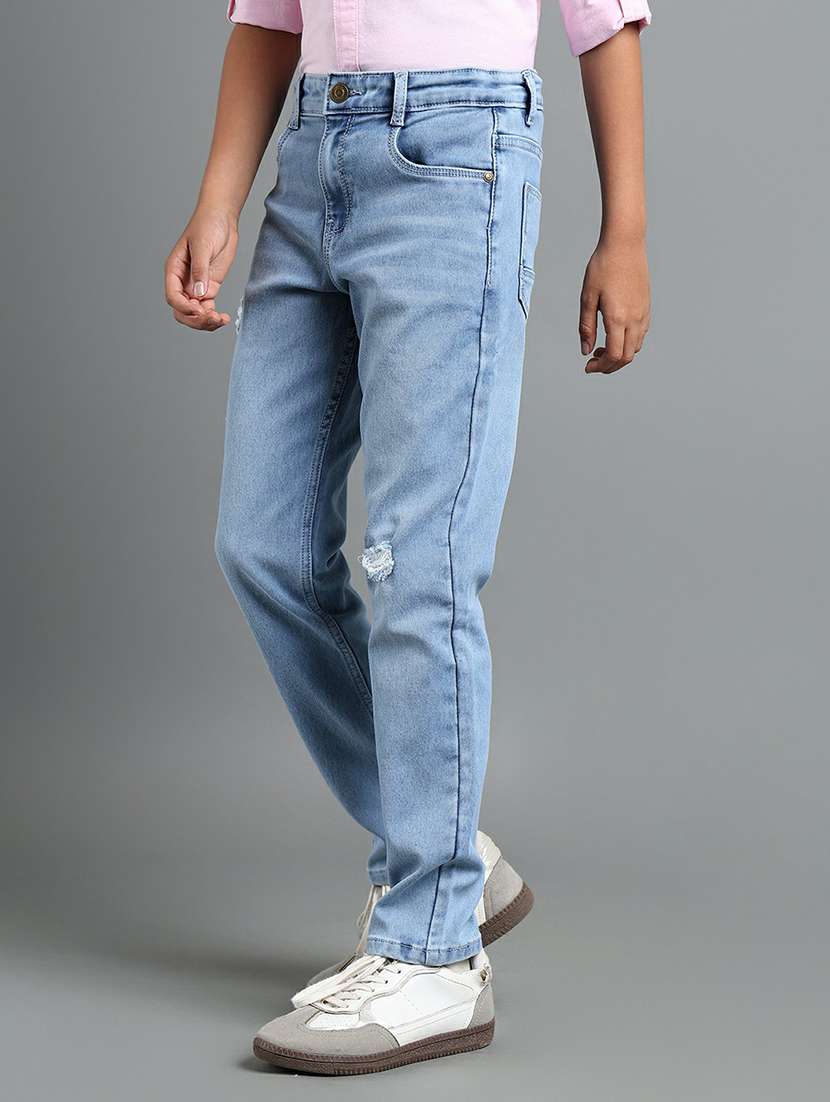 boys distressed mid rise slim fit jean