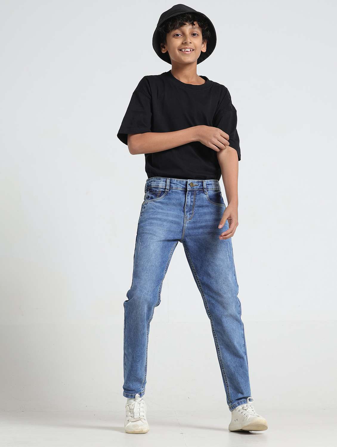 boys solid mid rise slim fit jean - 22293624 -  Standard Image - 3