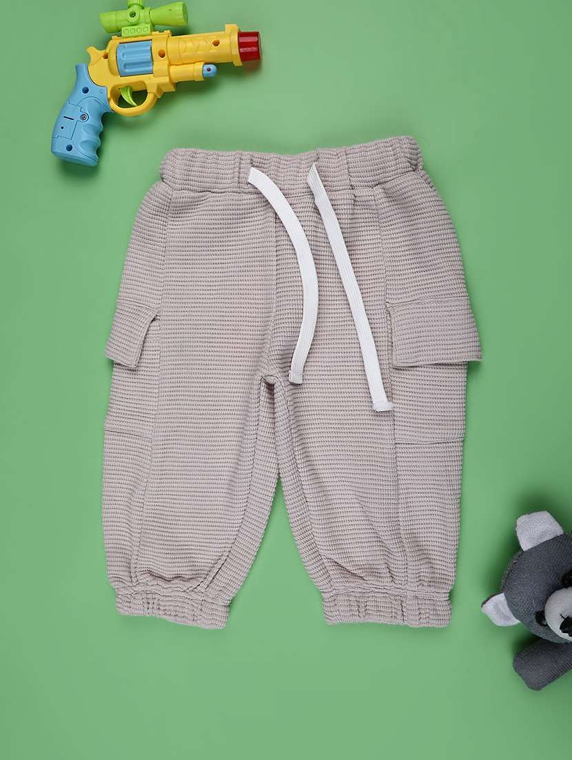 boys solid mid rise cargo jogger