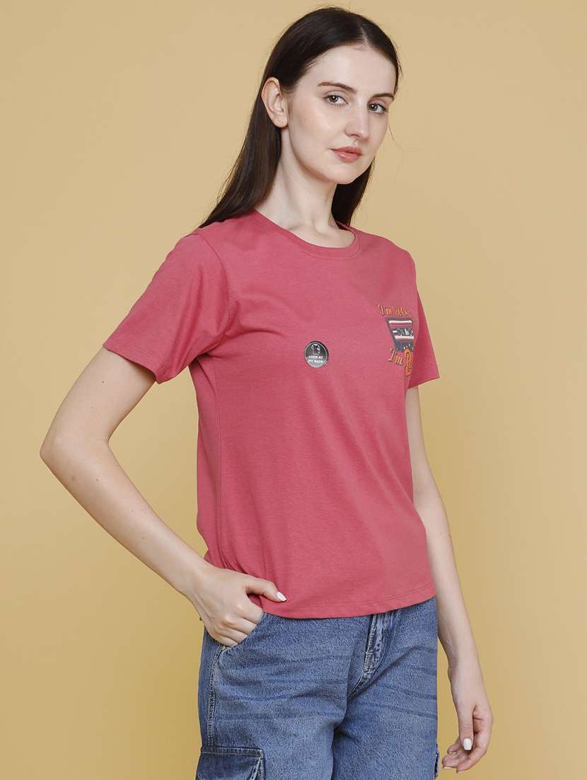 women printed short sleeves regular fit t-shirt - 22293845 -  Standard Image - 3