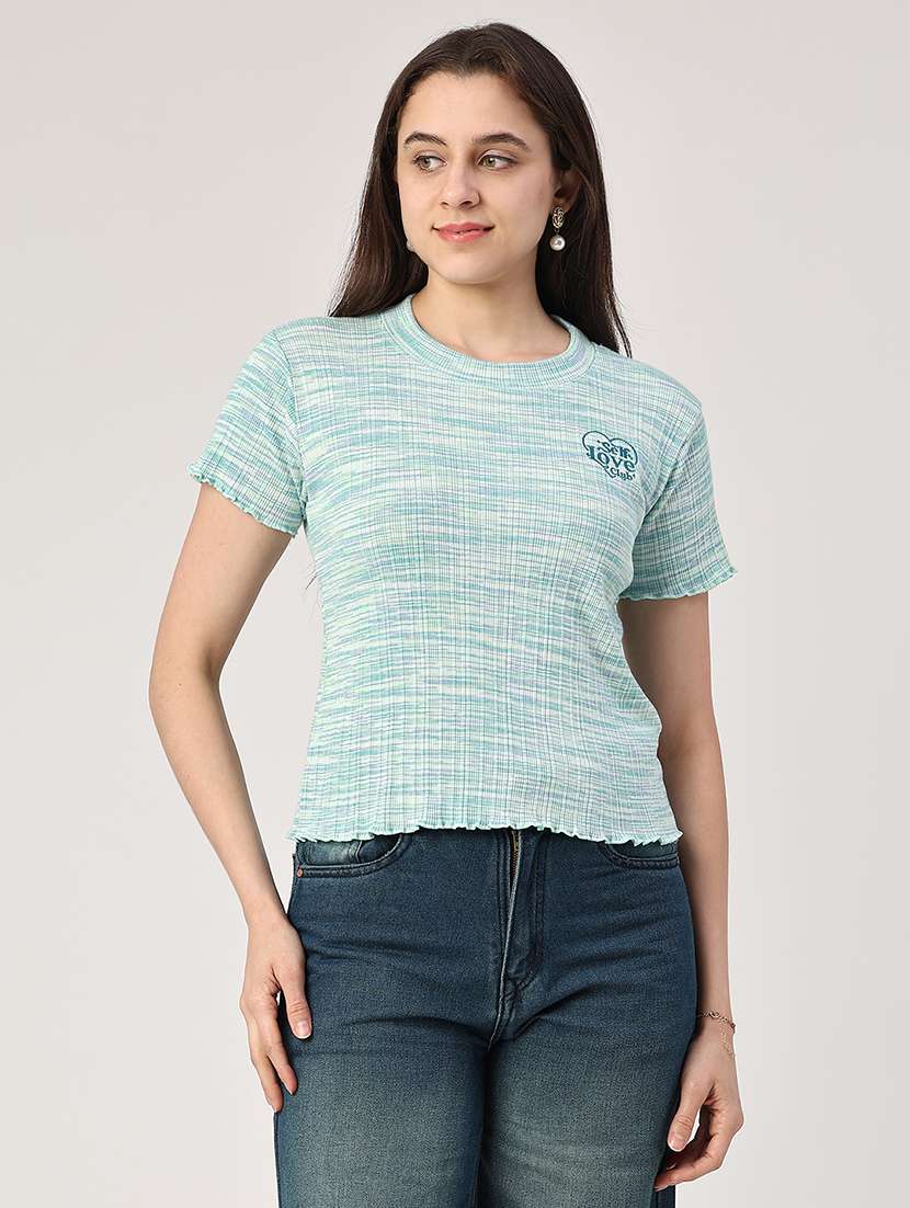 women printed short sleeves regular fit t-shirt