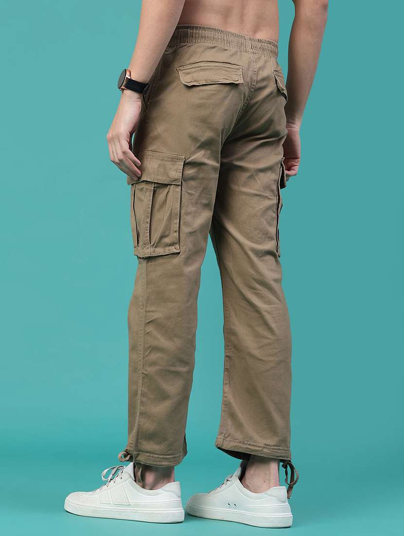 men solid mid rise regular fit cargo  - 22293916 -  Standard Image - 3