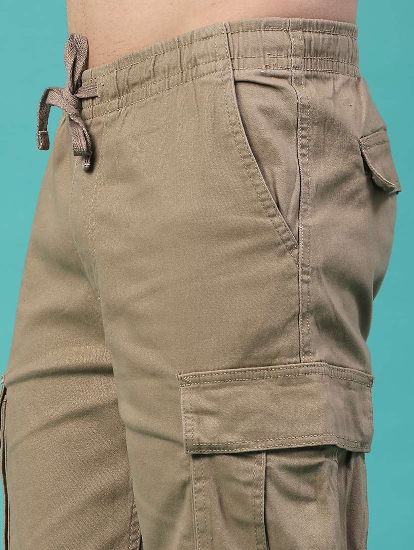 men solid mid rise regular fit cargo  - 22293916 -  Standard Image - 5