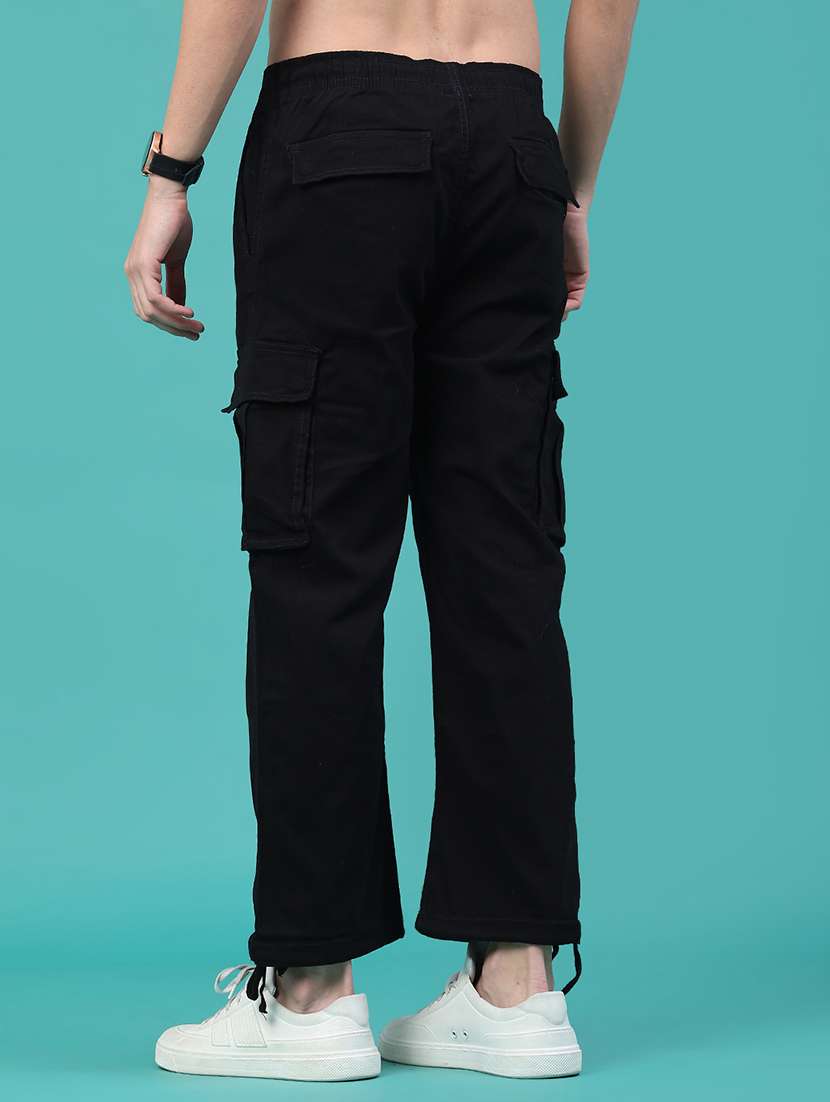 men solid mid rise regular fit cargo  - 22293917 -  Standard Image - 3