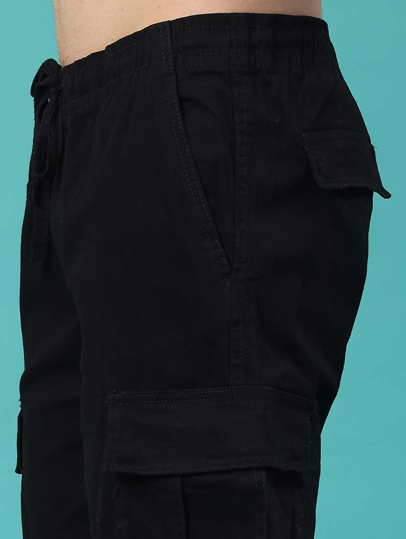 men solid mid rise regular fit cargo  - 22293917 -  Standard Image - 5