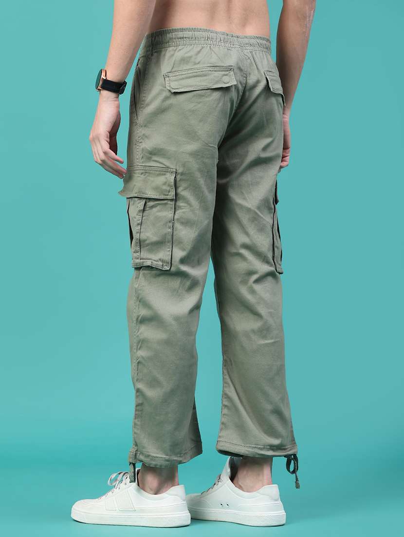 men solid mid rise regular fit cargo  - 22293919 -  Standard Image - 3