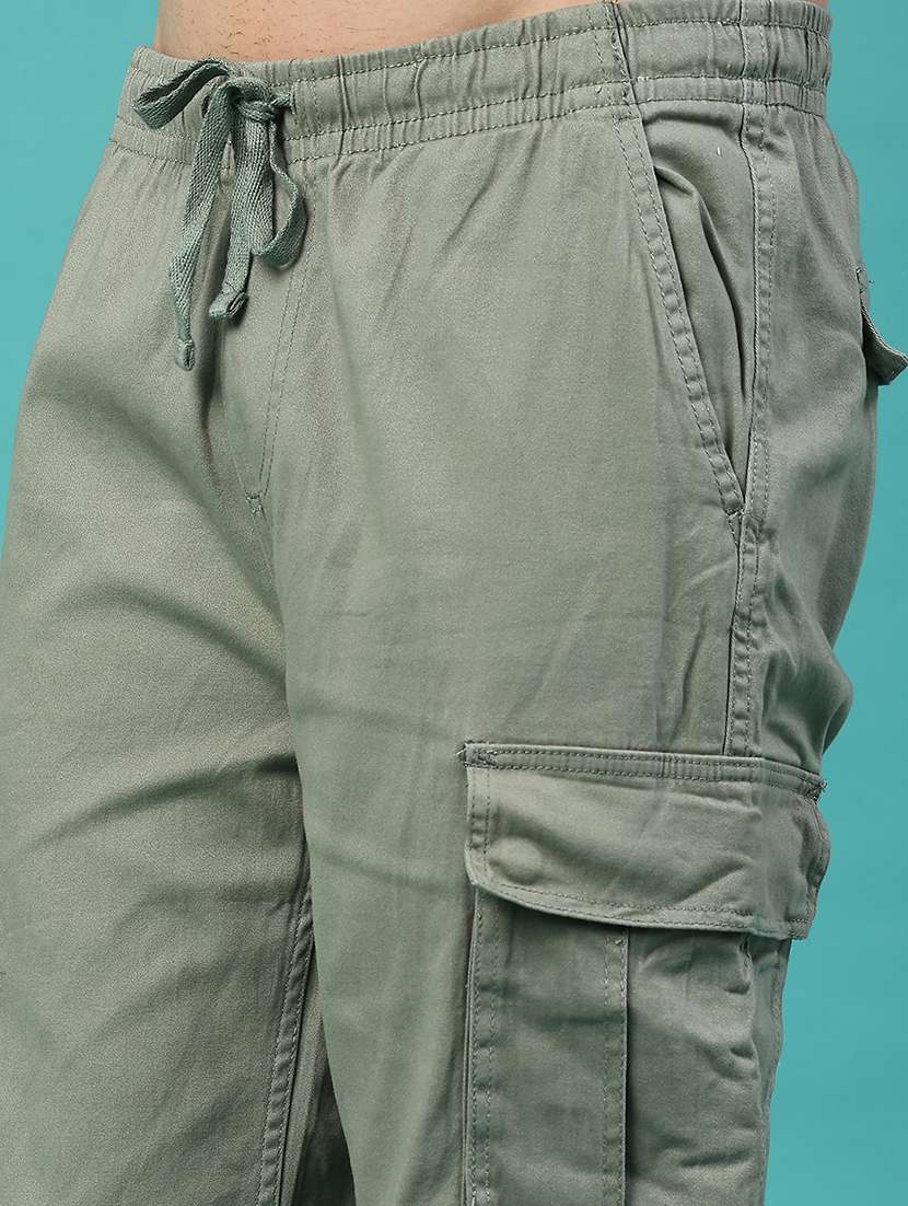 men solid mid rise regular fit cargo  - 22293919 -  Standard Image - 5