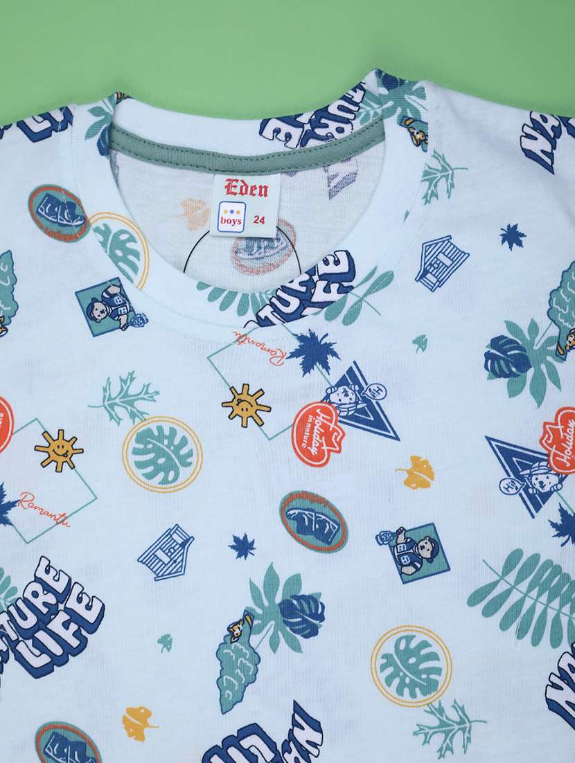 boys printed t-shirt & shorts co-ords set - 22293996 -  Standard Image - 3