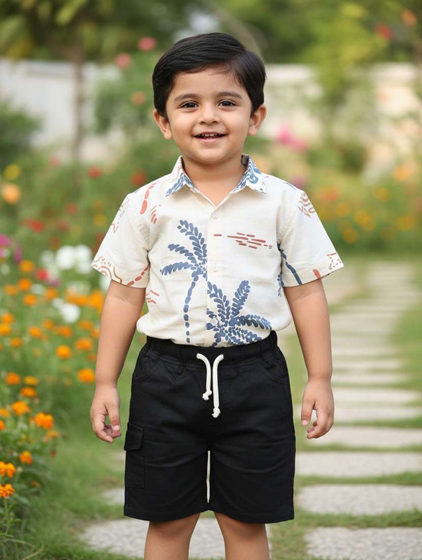 kids printed shirt and shorts set