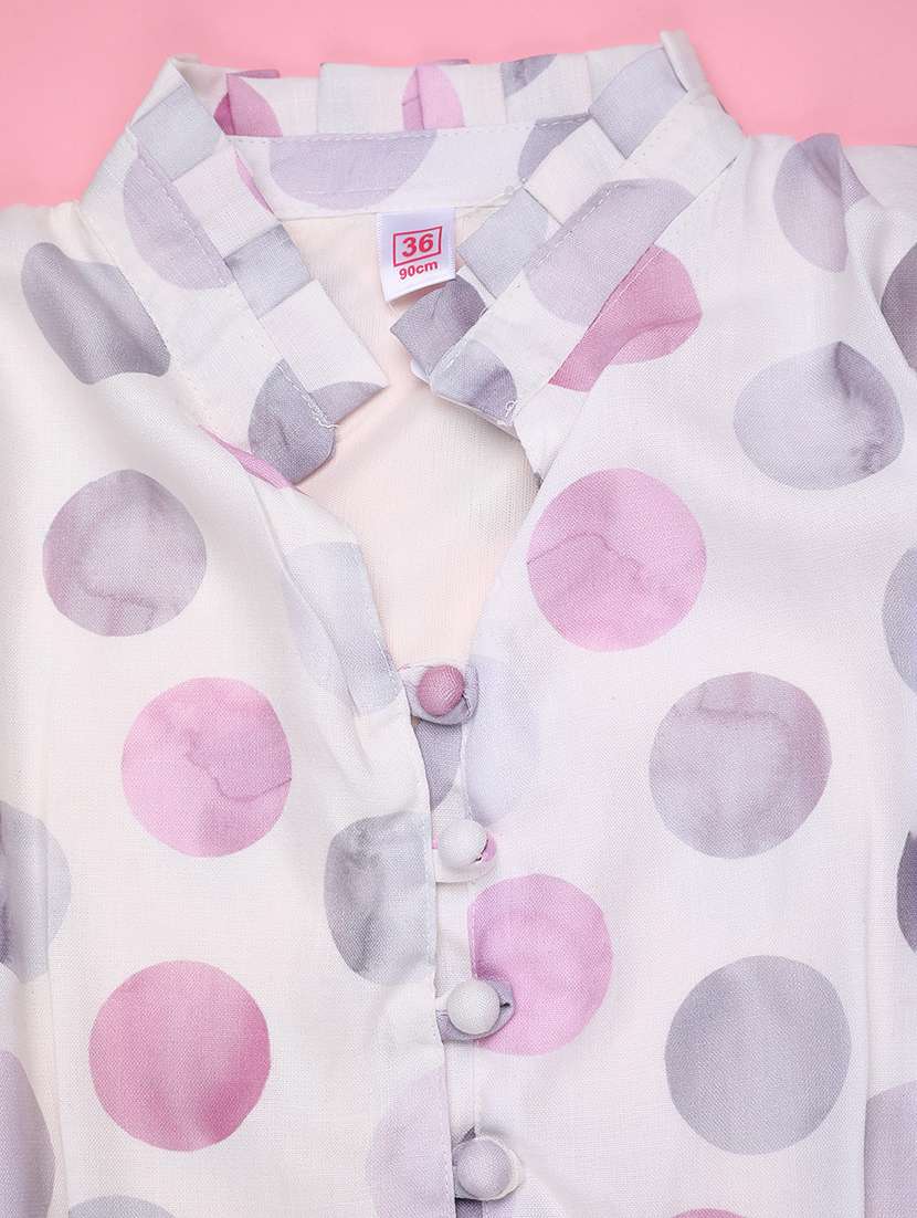 girls printed three quater sleeve tiered dress - 22294049 -  Standard Image - 3