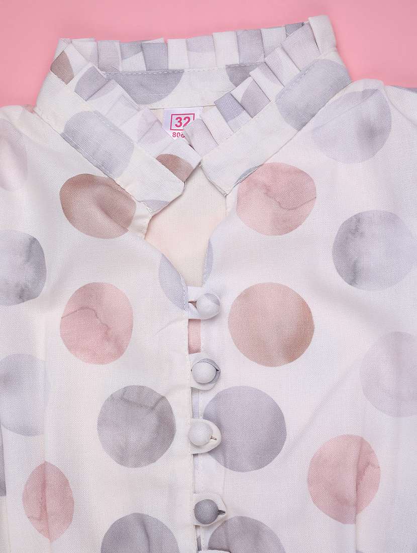 girls printed long sleeve tiered dress - 22294050 -  Standard Image - 3