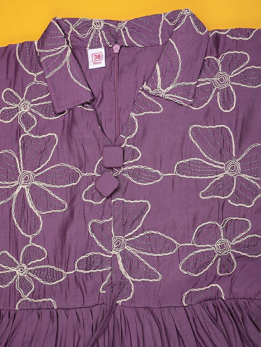 girls embroidered short sleeve fit & flare dress - 22294055 -  Standard Image - 3