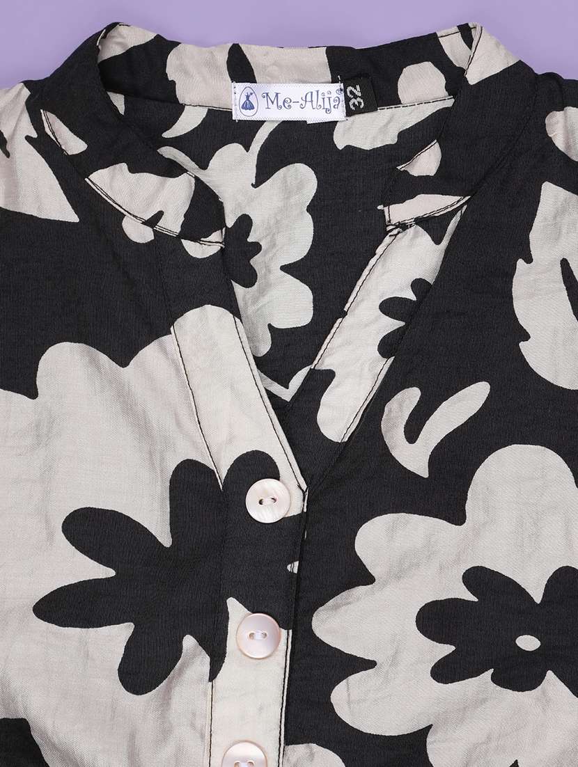 girls floral print three quarter fit & flare dress - 22294091 -  Standard Image - 3