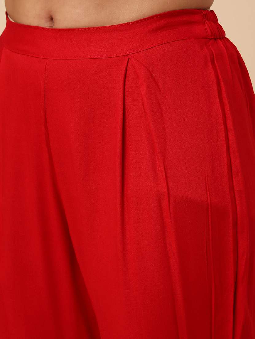 red rayon kurta dupatta  set - 22294205 -  Standard Image - 5