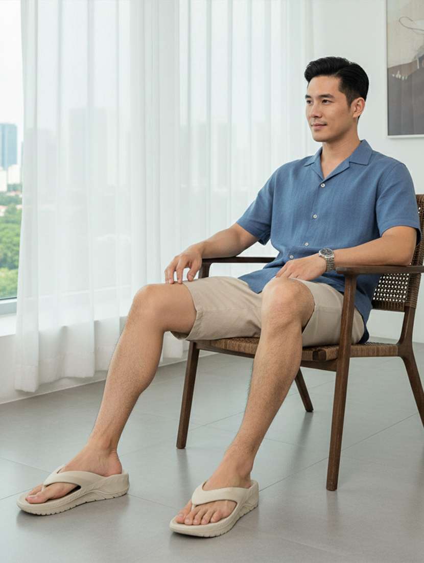 men solid toe seperator slipper - 22294280 -  Standard Image - 3