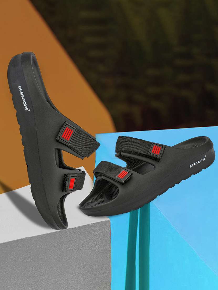 men solid slip on slider