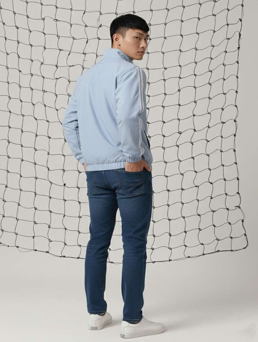 men striped long sleeve lightweight bomber jacket - 22294292 -  Standard Image - 3