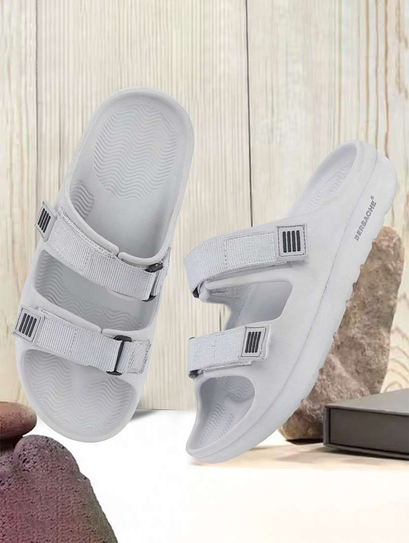 men solid slip on slider