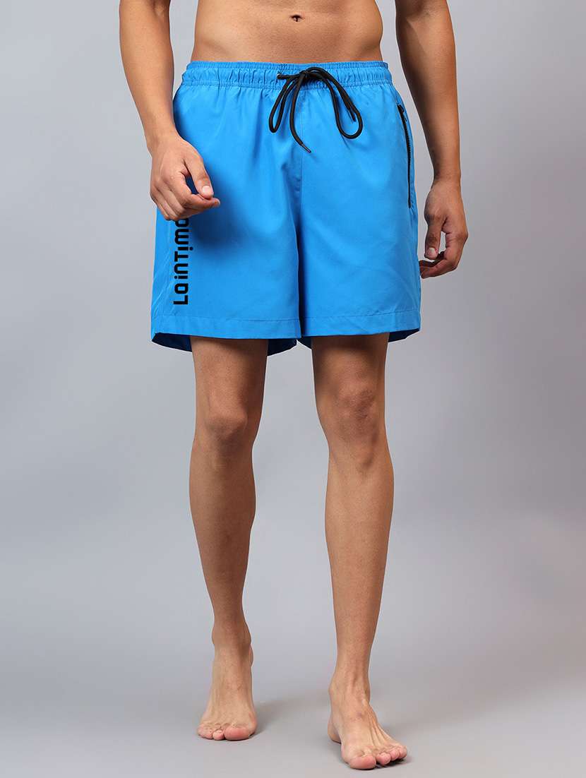 men typographic mid rise aquashorts bottomwear