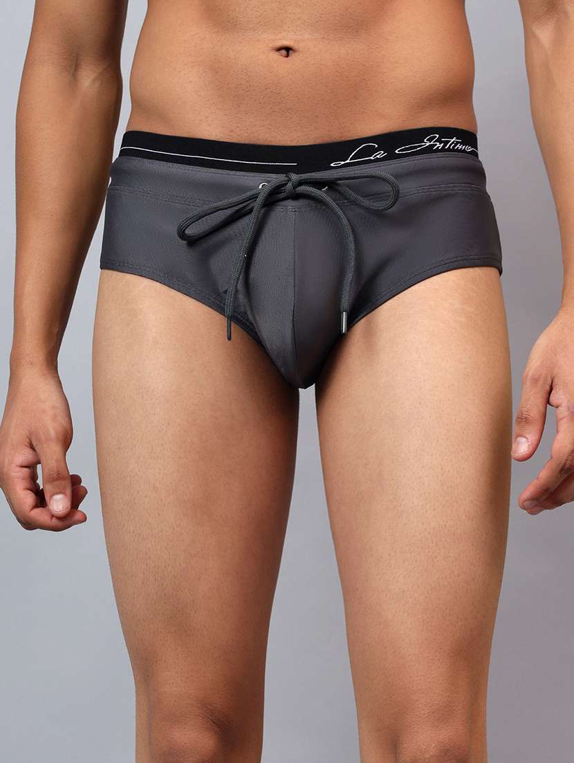 men solid swimwear briefs