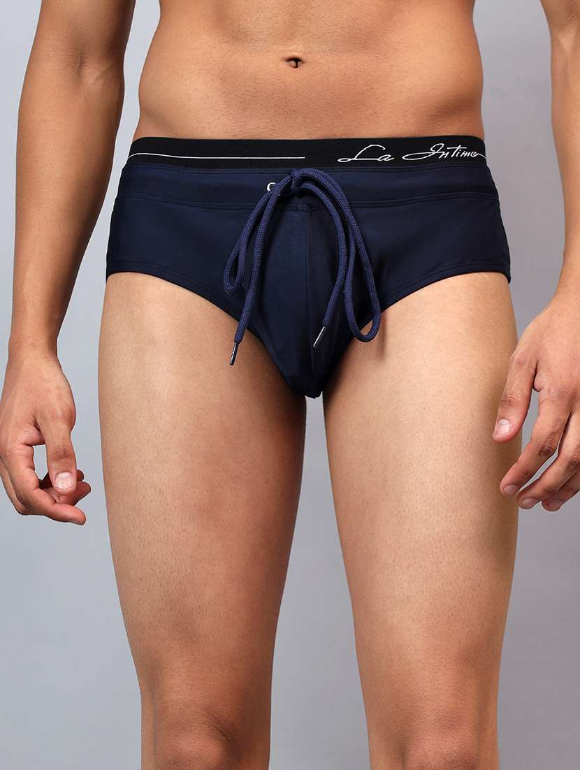 men solid swimwear briefs