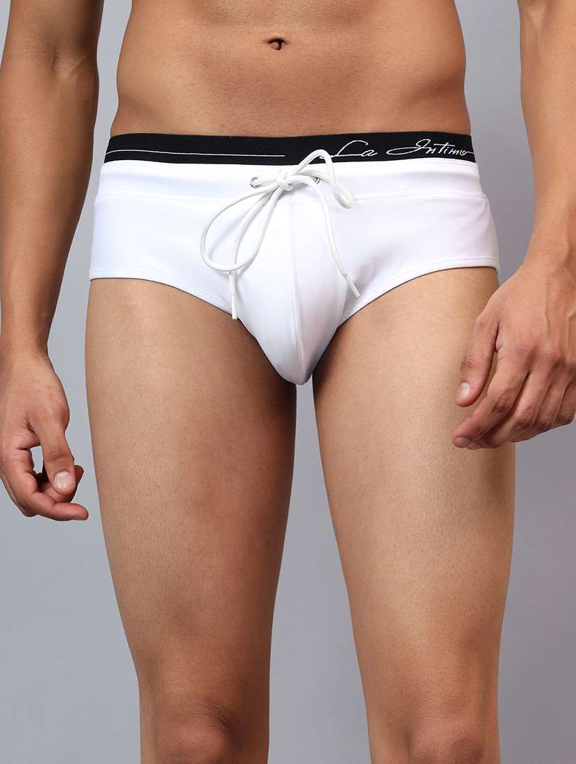 men solid swimwear briefs