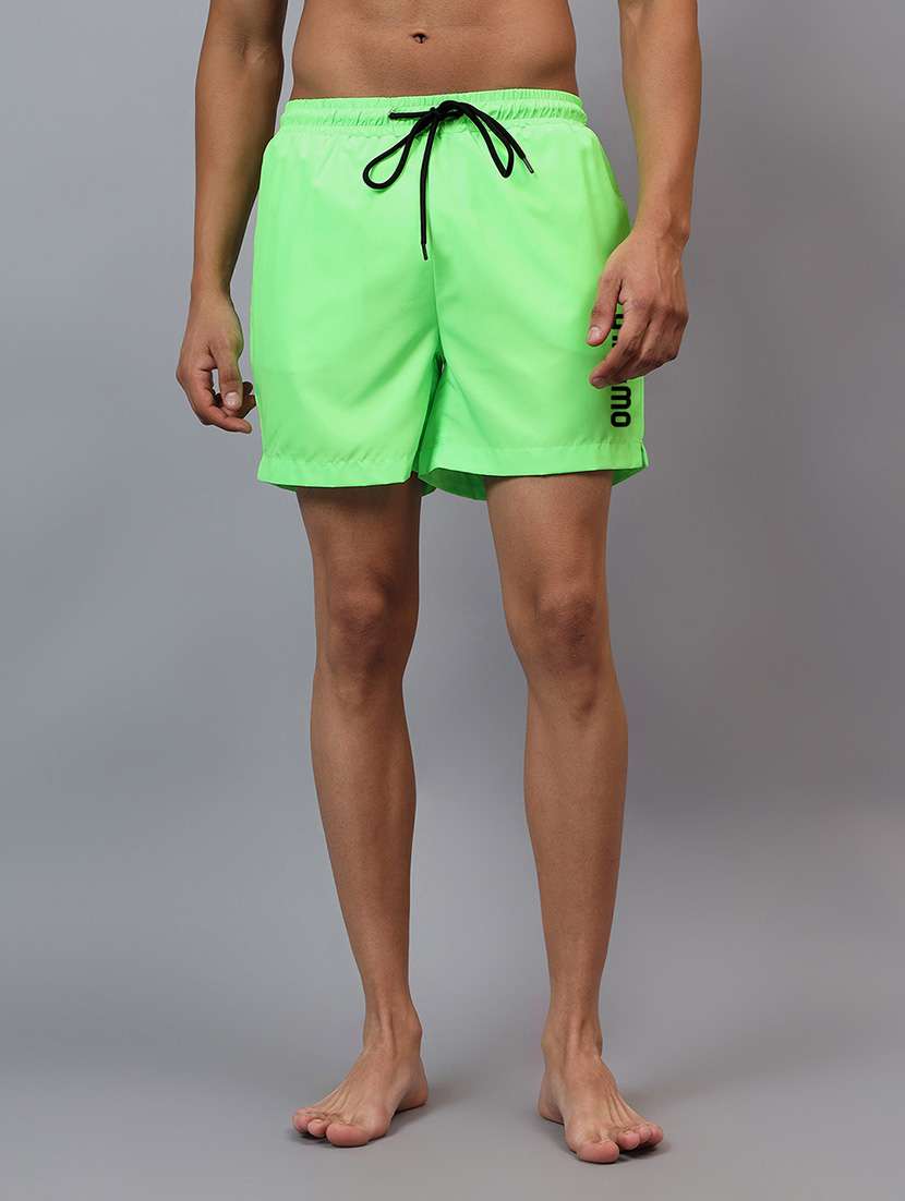 men typographic mid rise aquashorts bottomwear