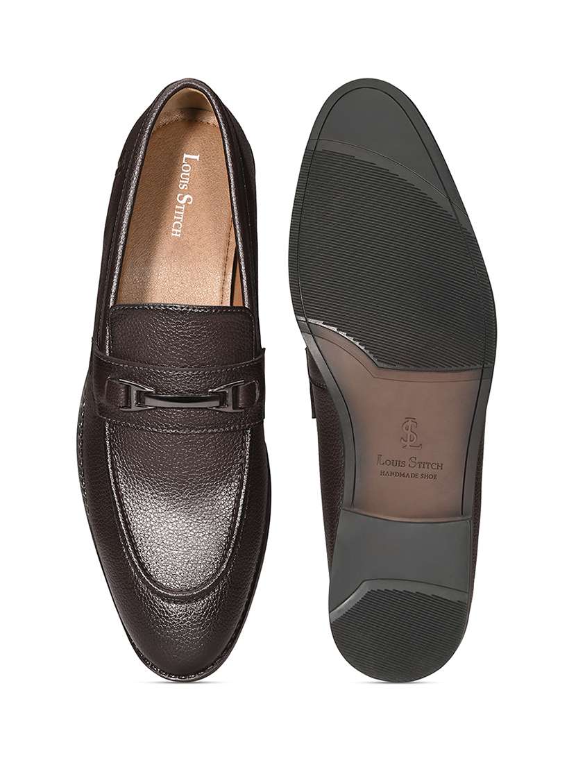 men textured slip on formal shoes - 22294677 -  Standard Image - 5