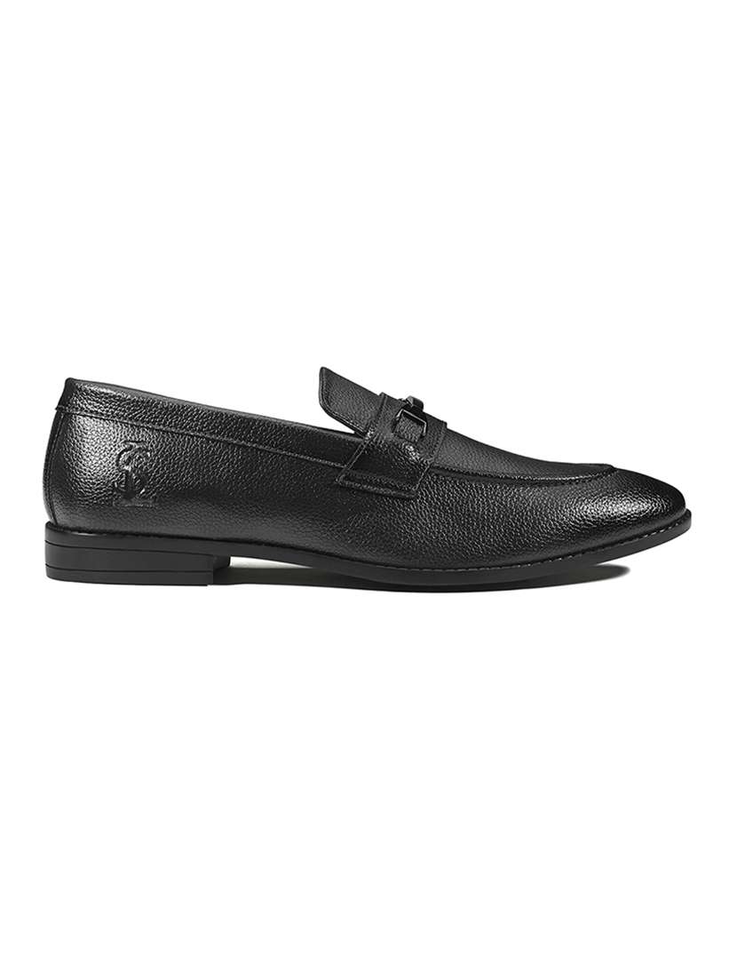 men textured slip on formal shoes - 22294678 -  Standard Image - 3