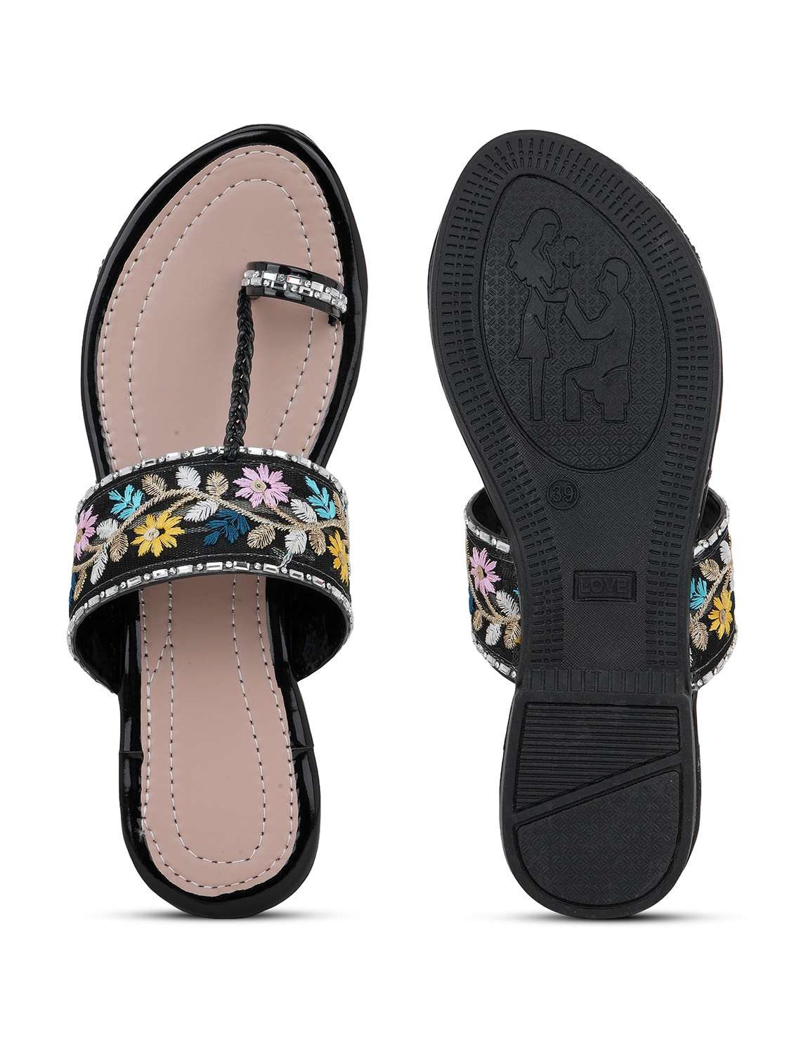 women embroidered slip on flat sandal - 22294729 -  Standard Image - 5