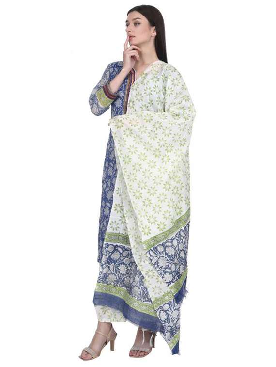 women floral printed three quarter sleeve straight kurta - 22294889 -  Standard Image - 3