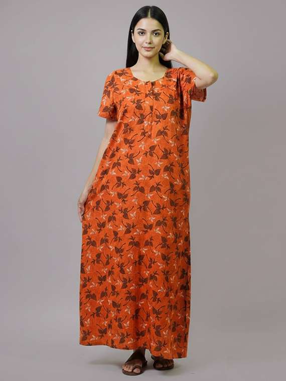 women printed short sleeve nighty