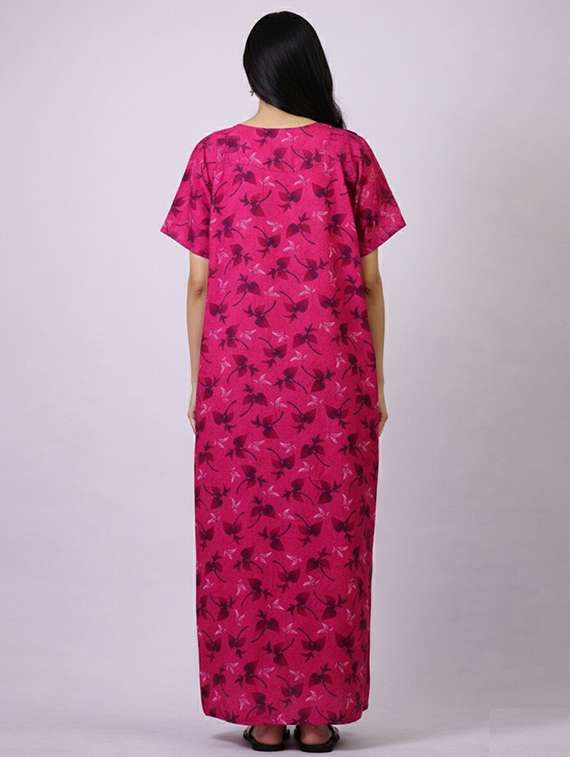 women printed short sleeve nighty - 22294894 -  Standard Image - 3