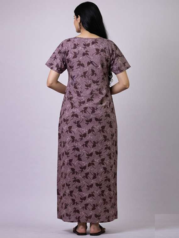 women printed short sleeve nighty - 22294896 -  Standard Image - 3