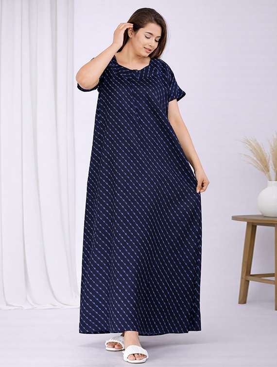 women printed short sleeve nighty