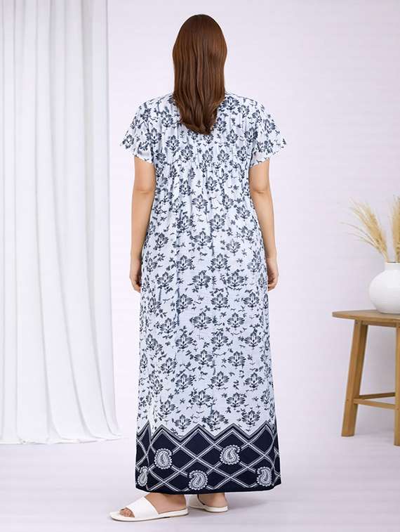 women printed short sleeve nighty - 22294905 -  Standard Image - 3