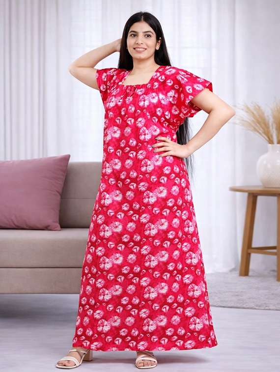 women printed short sleeve nighty