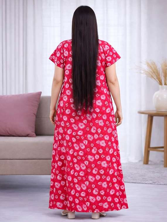 women printed short sleeve nighty - 22294920 -  Standard Image - 3