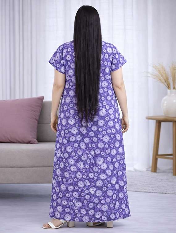 women printed short sleeve nighty - 22294921 -  Standard Image - 3
