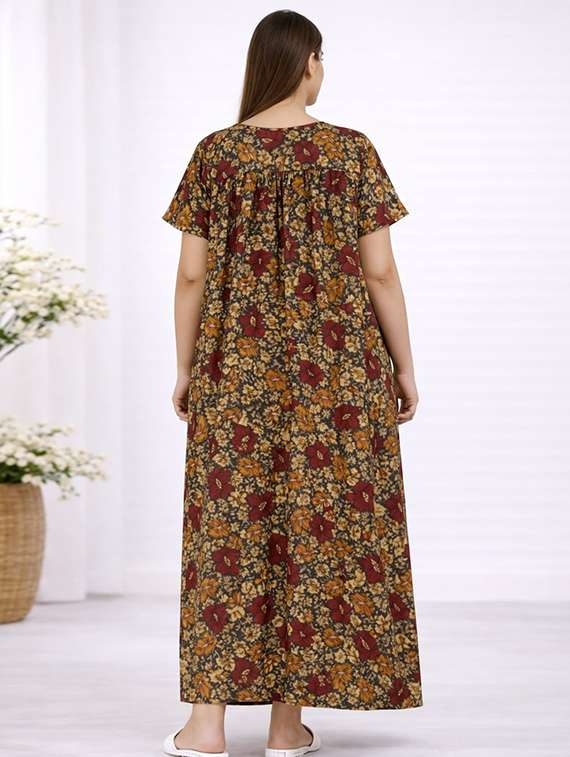 women printed short sleeve nighty - 22294955 -  Standard Image - 3