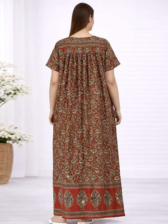 women printed short sleeve nighty - 22294956 -  Standard Image - 3