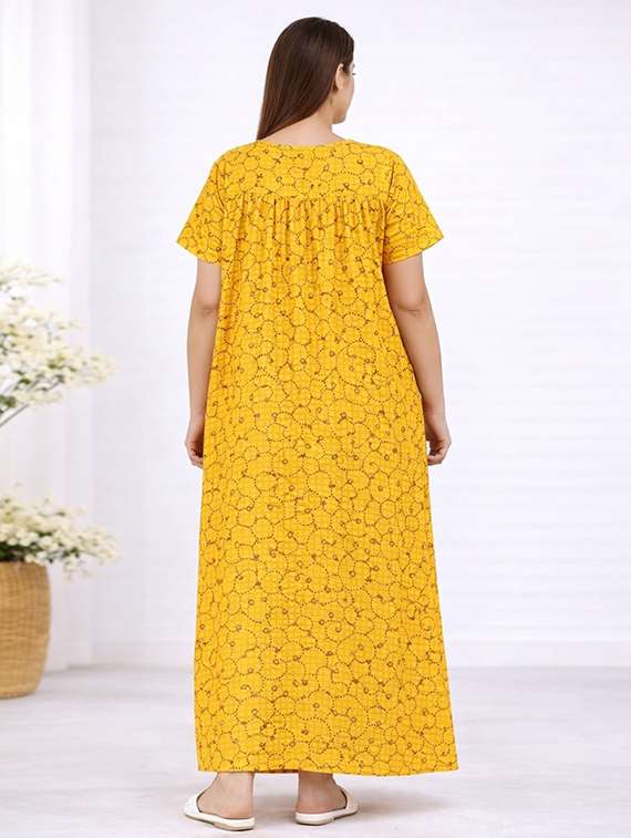 women printed short sleeve nighty - 22294957 -  Standard Image - 3