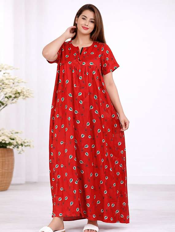 women printed short sleeve nighty
