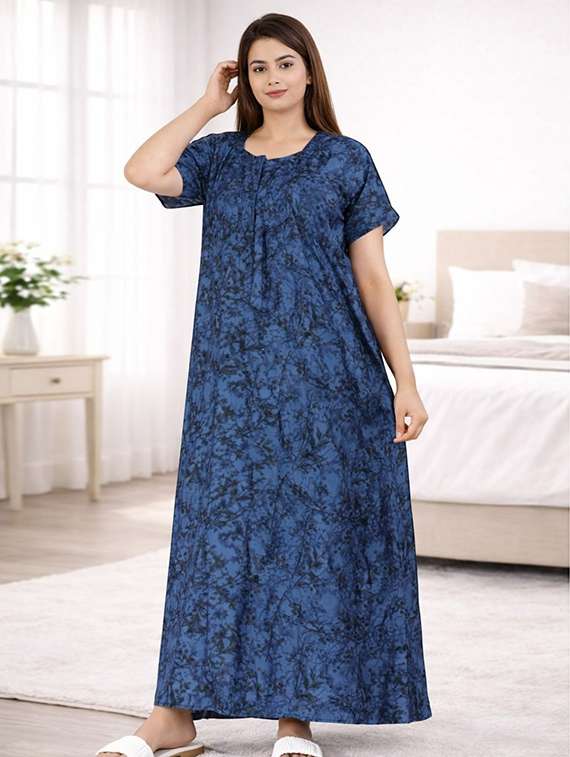 women printed short sleeve nighty