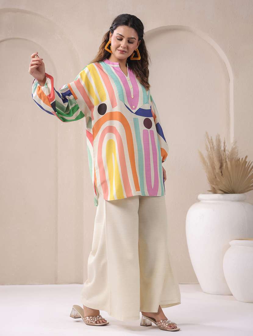 women printed long sleeve ethnic co-ord set - 22294984 -  Standard Image - 3