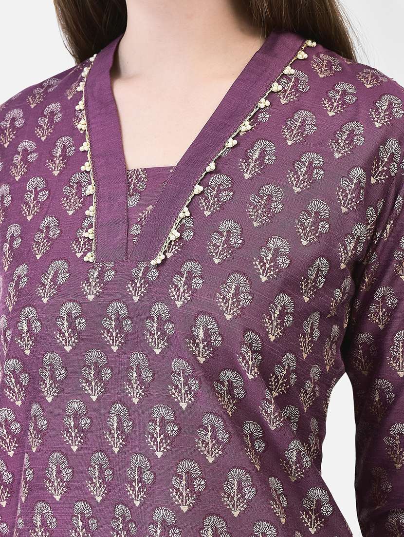 women printed three quarter sleeve ethnic co-ord set - 22294998 -  Standard Image - 5