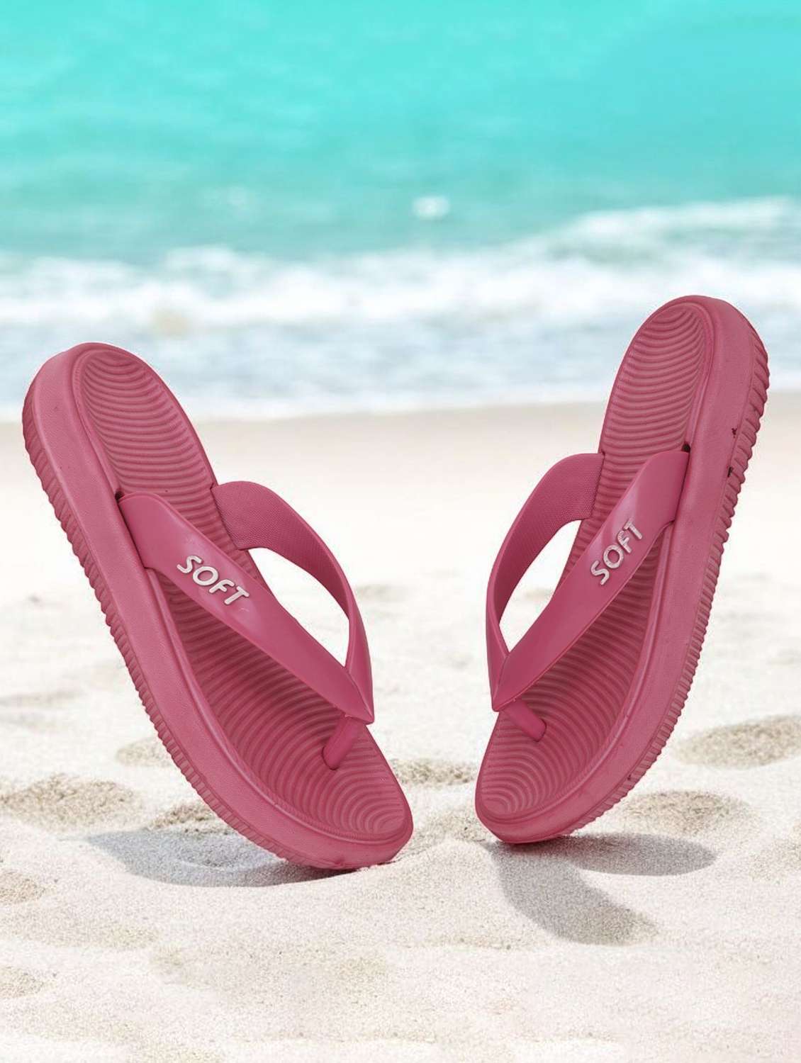 women solid slip on flip flop