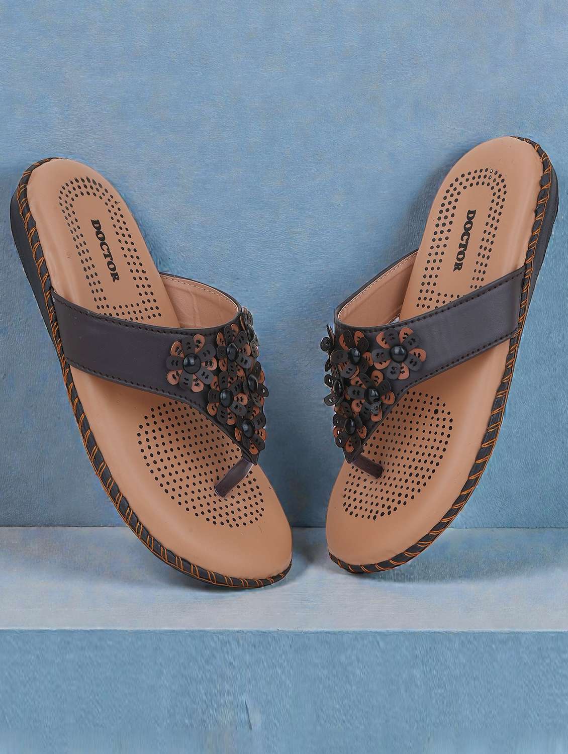 women black slip on flat sandal