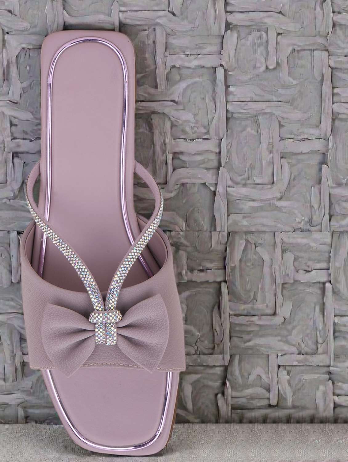 women solid slip on flat sandal